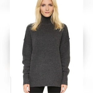 NLST F/W15 Oversized Gray Sweater Alpaca Wool Blend Turtleneck Ribbed Long Line